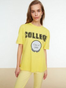 Футболка Trendyol модель TWOSS22TS0650/Sari Фото