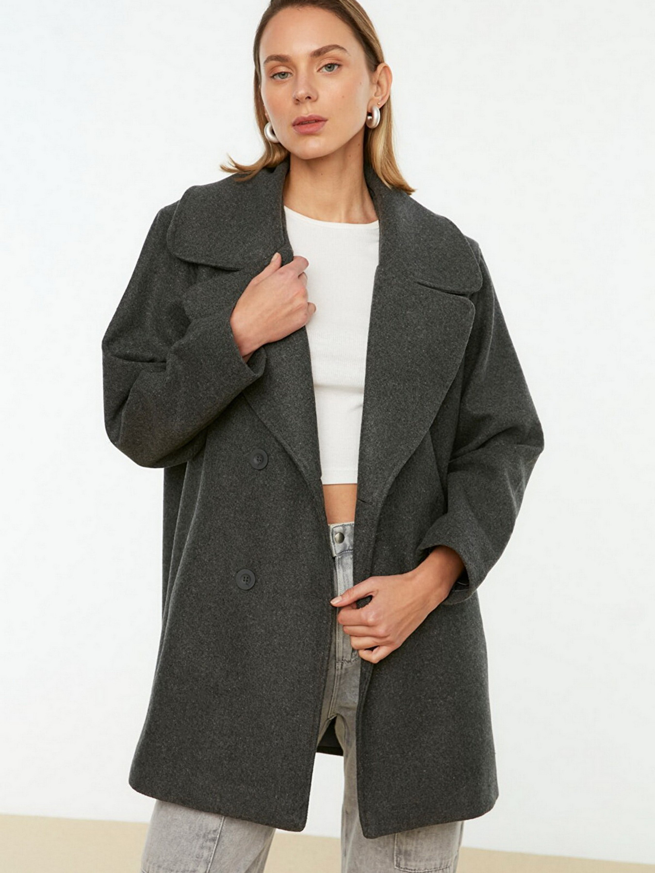 Пальто Trendyol модель TWOAW22KB0101/Antrasit Фото