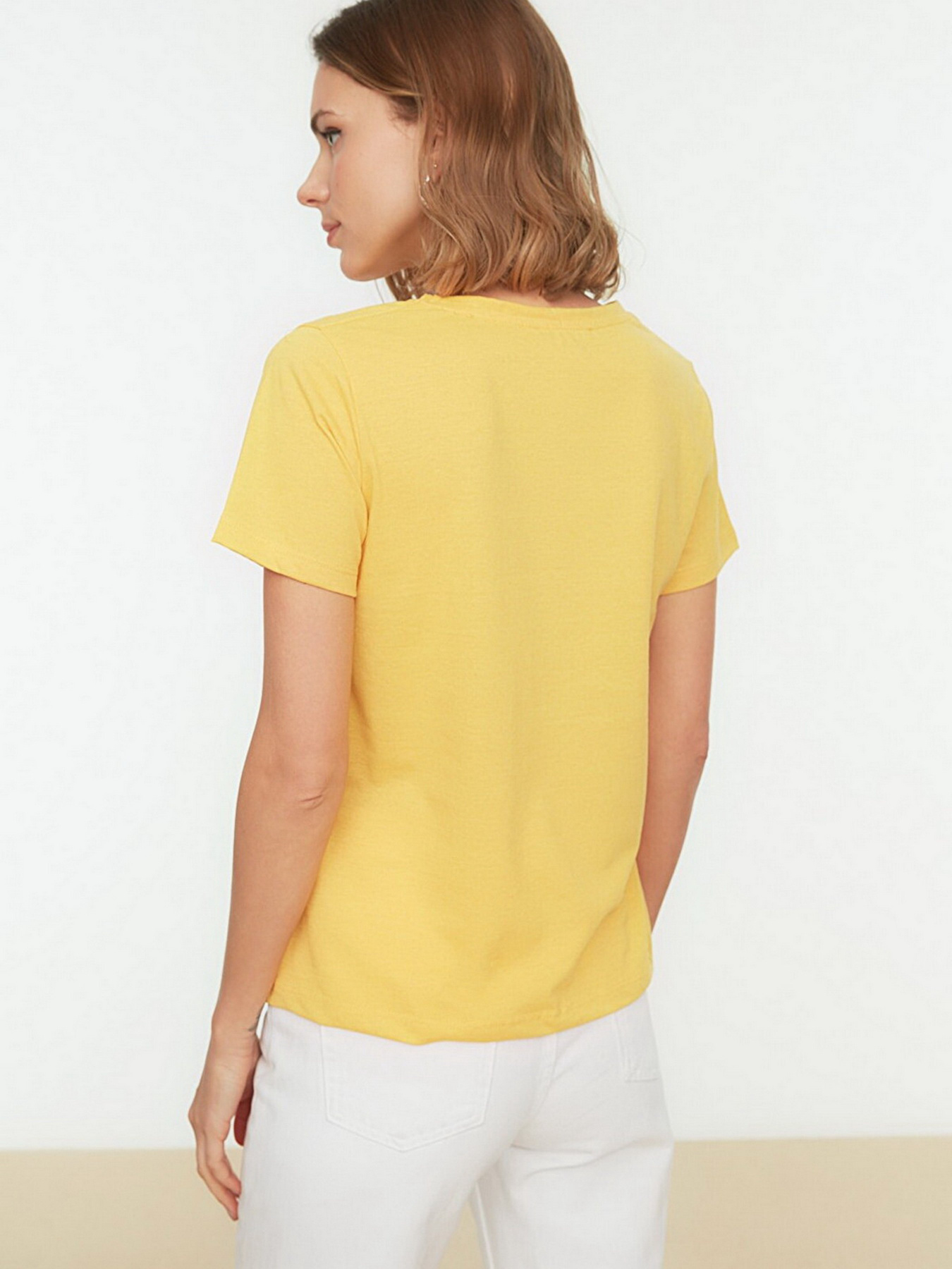 Футболка Trendyol модель TWOSS20TS0129/Sari Фото