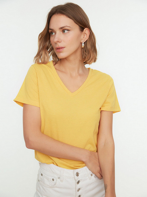 Футболка Trendyol модель TWOSS20TS0129/Sari Фото