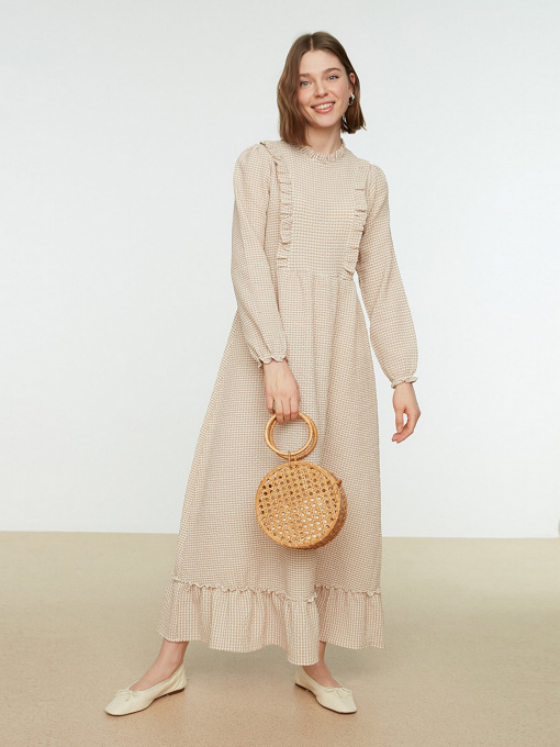 Платье макси Trendyol модель TCTSS21EB0028/Bej Фото