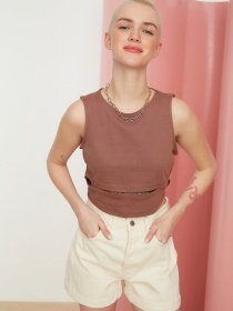 Топ Trendyol модель TWOSS22BZ0968/Kahverengi Топ Trendyol модель TWOSS22BZ0968/Kahverengi Фото