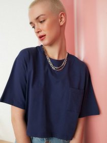 Футболка Trendyol модель TWOSS22TS0690/Lacivert Фото