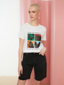 Футболки и поло Trendyol модель TWOSS22TS0045/Beyaz Фото