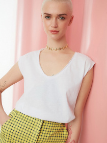 Футболка Trendyol модель TWOSS22TS0519/Beyaz Футболка Trendyol модель TWOSS22TS0519/Beyaz Фото