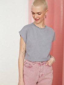 Футболка Trendyol модель TWOSS22TS0694/Gri Фото