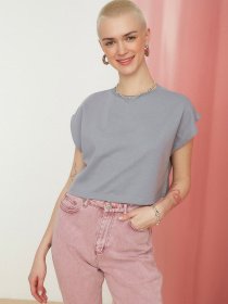 Футболка Trendyol модель TWOSS22TS0694/Gri Фото