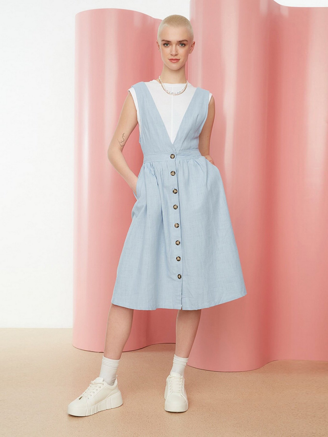 Сарафан Trendyol модель TWOSS22EL1062/Mavi Фото