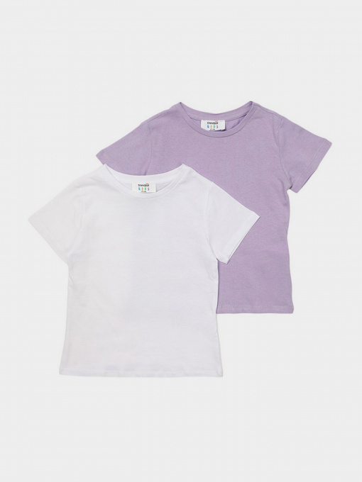 Набор футболок Trendyol модель TKDSS22TS0611/Beyaz-Lila Фото