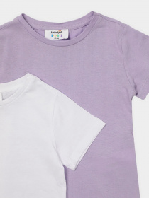 Набір футболок Trendyol модель TKDSS22TS0611/Beyaz-Lila Фото