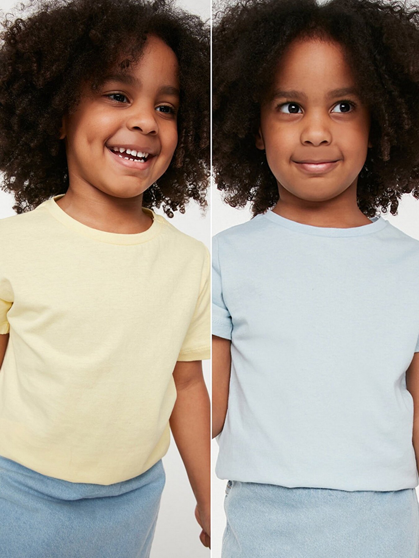 Набор футболок Trendyol модель TKDSS22TS0611/Sari-Acik Mavi Фото