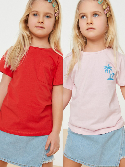 Набор футболок Trendyol модель TKDSS22TS0673/Kirmizi-Pembe Фото