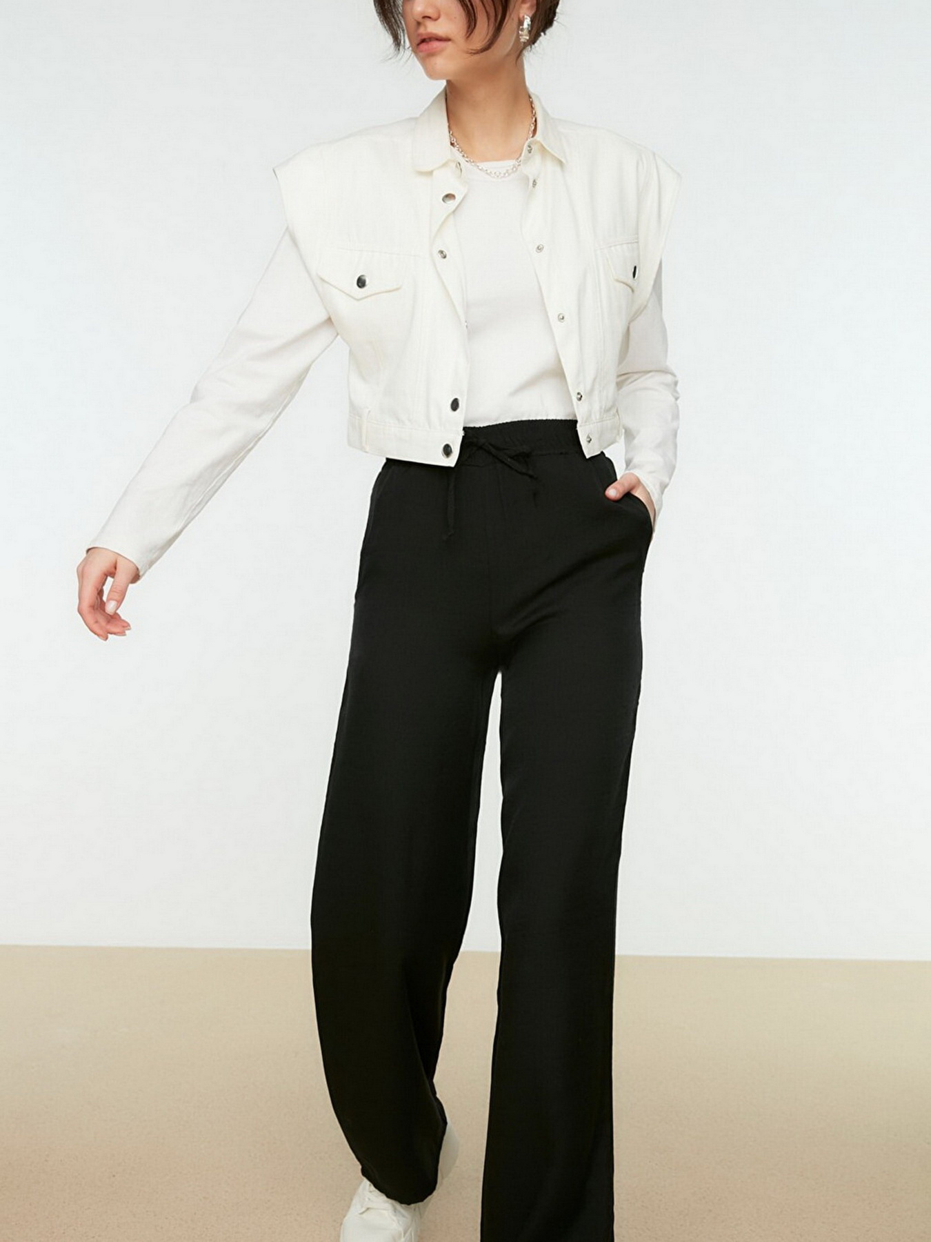 Палаццо Trendyol модель TCTSS22PL0051/Siyah Фото