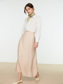 Спідниця максі Trendyol модель TCTSS22EE0009/Bej Фото
