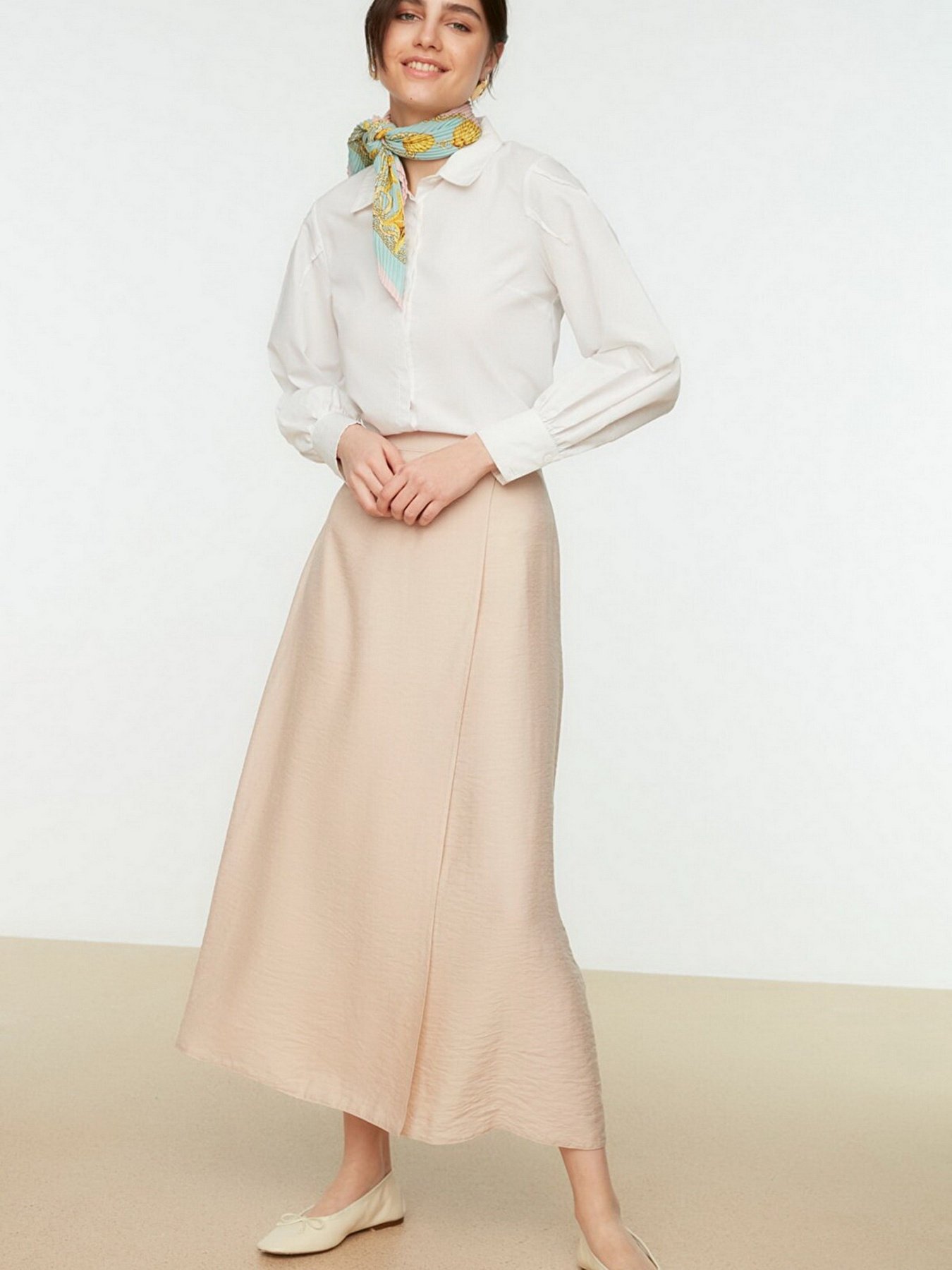 Спідниця максі Trendyol модель TCTSS22EE0009/Bej Фото