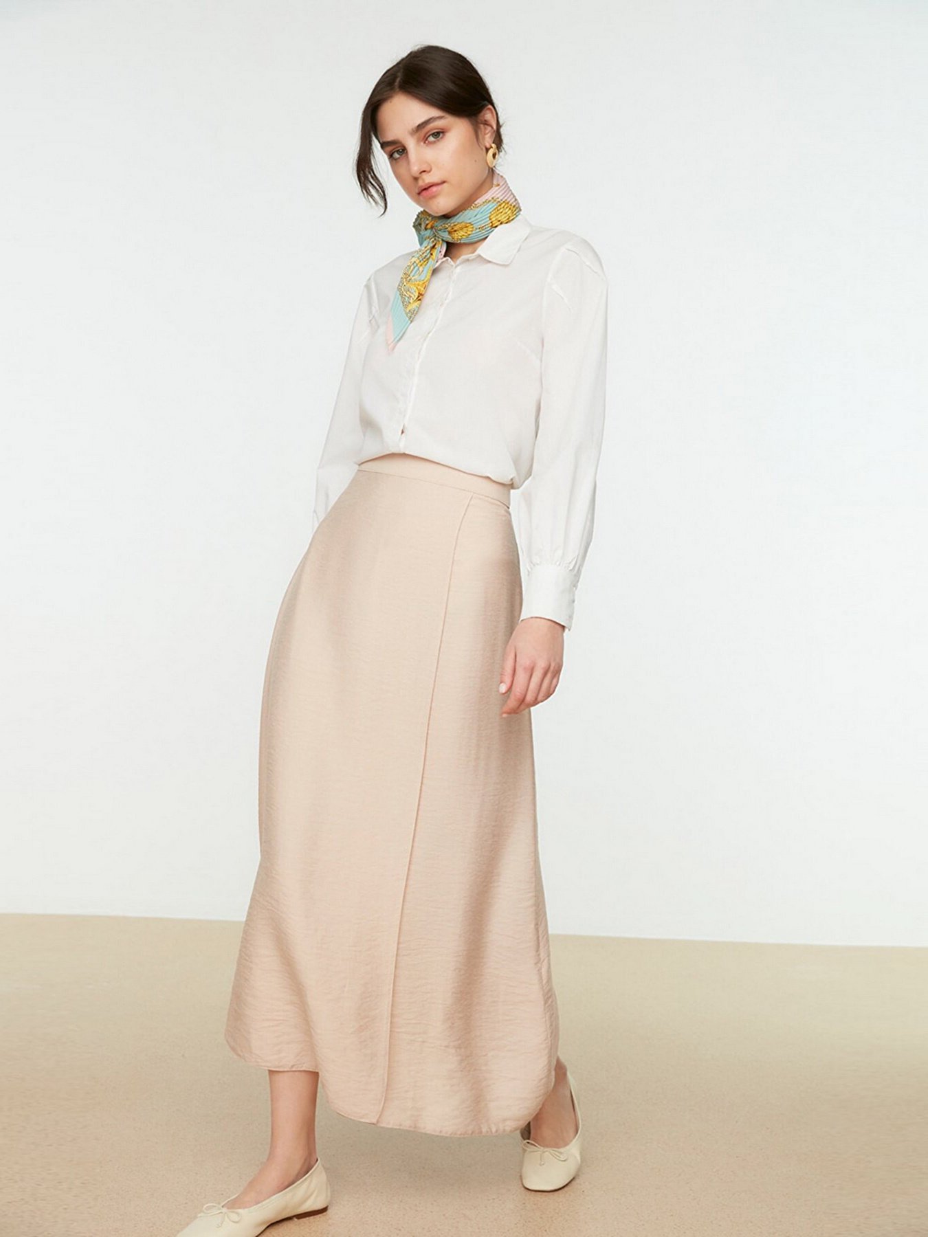 Спідниця максі Trendyol модель TCTSS22EE0009/Bej Фото