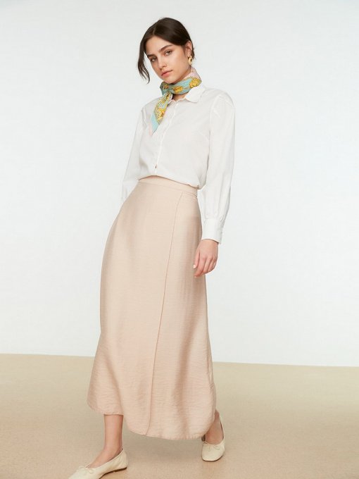 Юбка макси Trendyol модель TCTSS22EE0009/Bej Фото