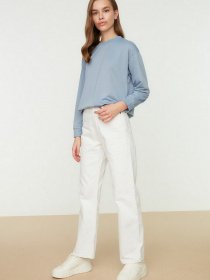 Прямі джинси Trendyol Wide Leg модель TCTSS22JE0045/Beyaz Фото