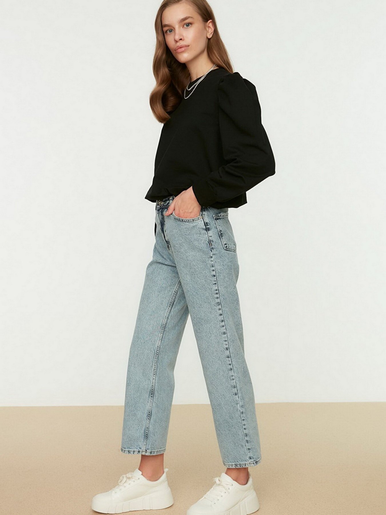 Широкие джинсы Trendyol Wide Leg модель TCTSS22JE0045/Mavi Фото