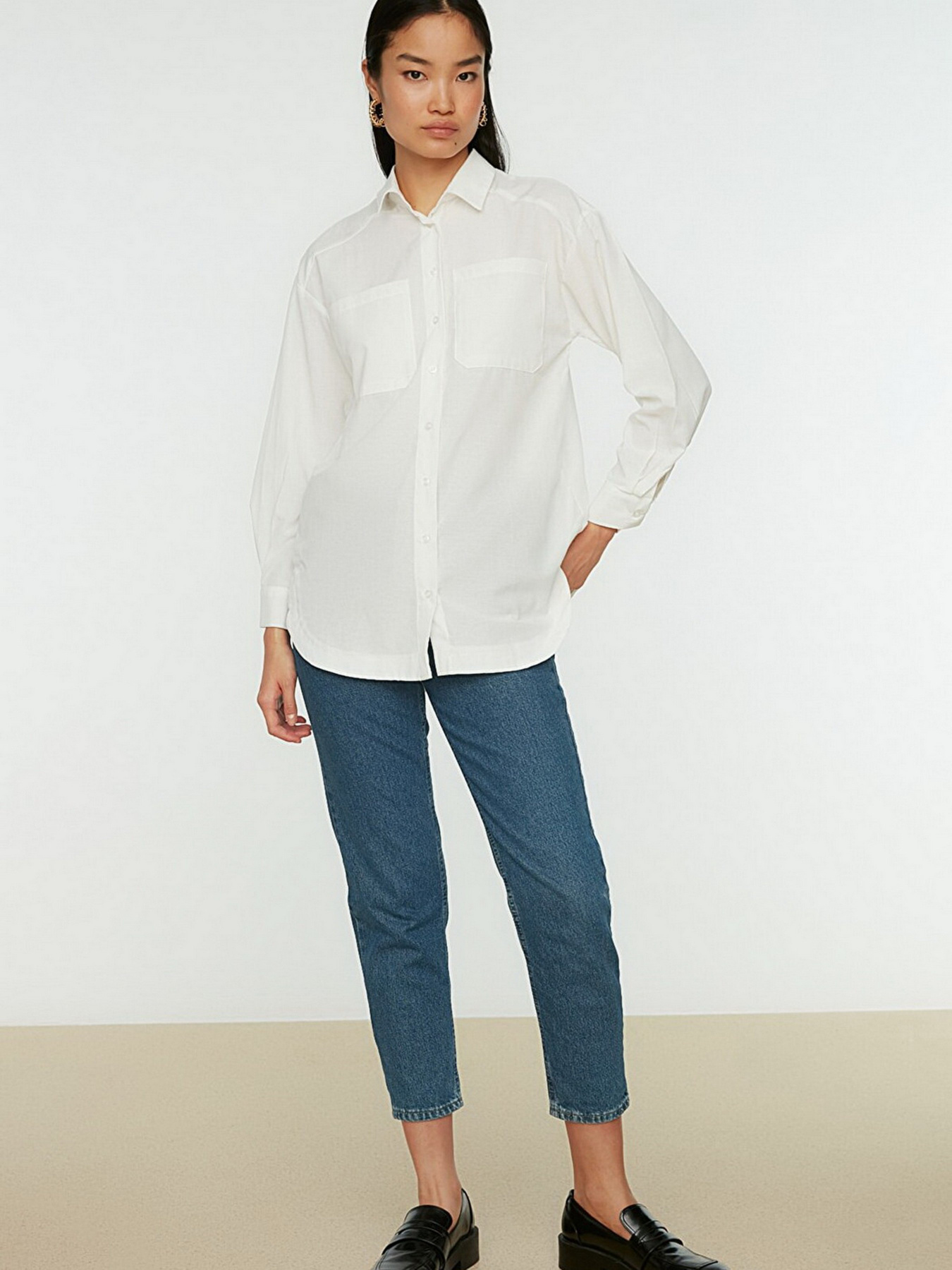 Рубашка Trendyol модель TCTSS22GO0102/Ekru Фото