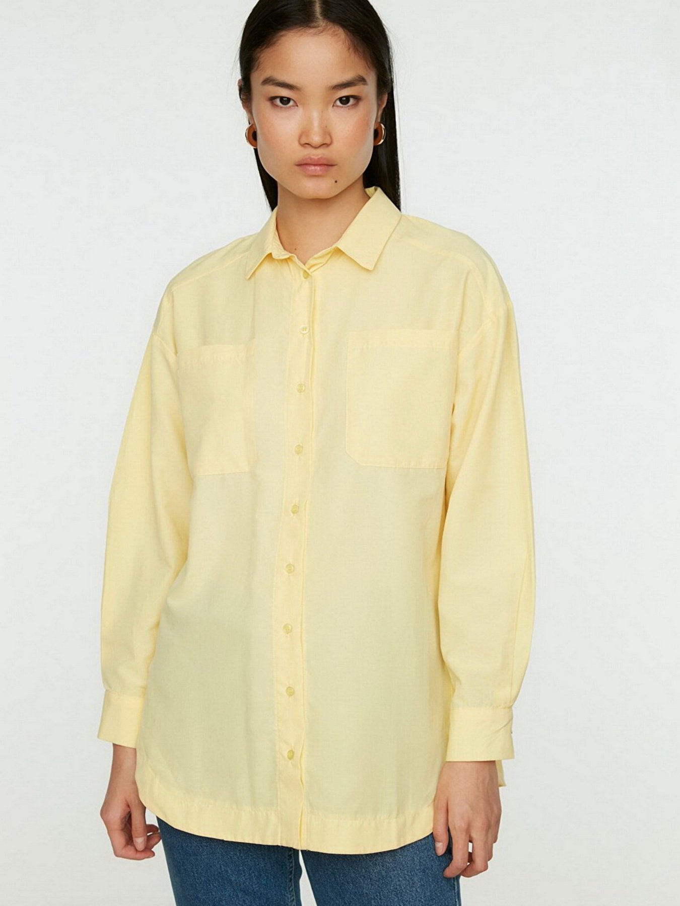 Сорочка повсякденна Trendyol модель TCTSS22GO0102/Sari Фото