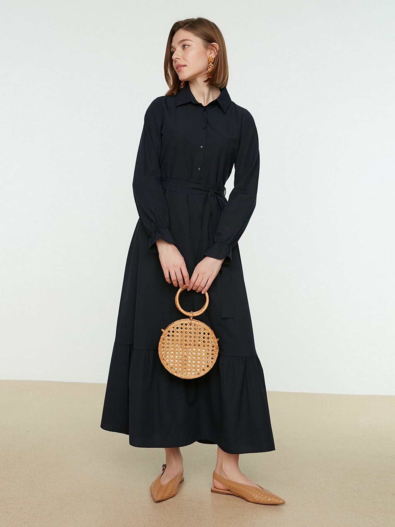 Платье макси Trendyol модель TCTSS22EB0099/Lacivert Фото