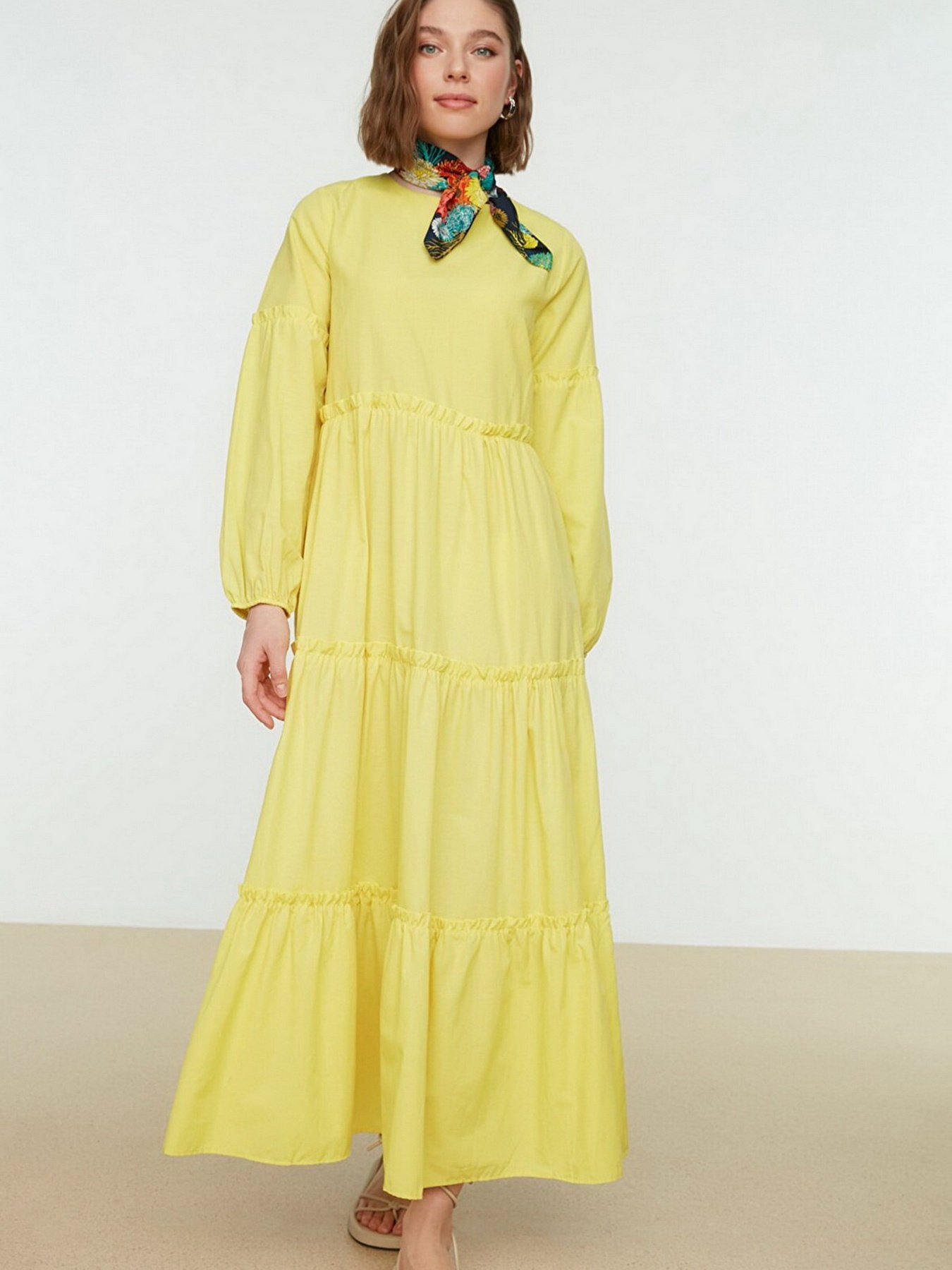 Платье макси Trendyol модель TCTSS22EB0098/Hardal Фото