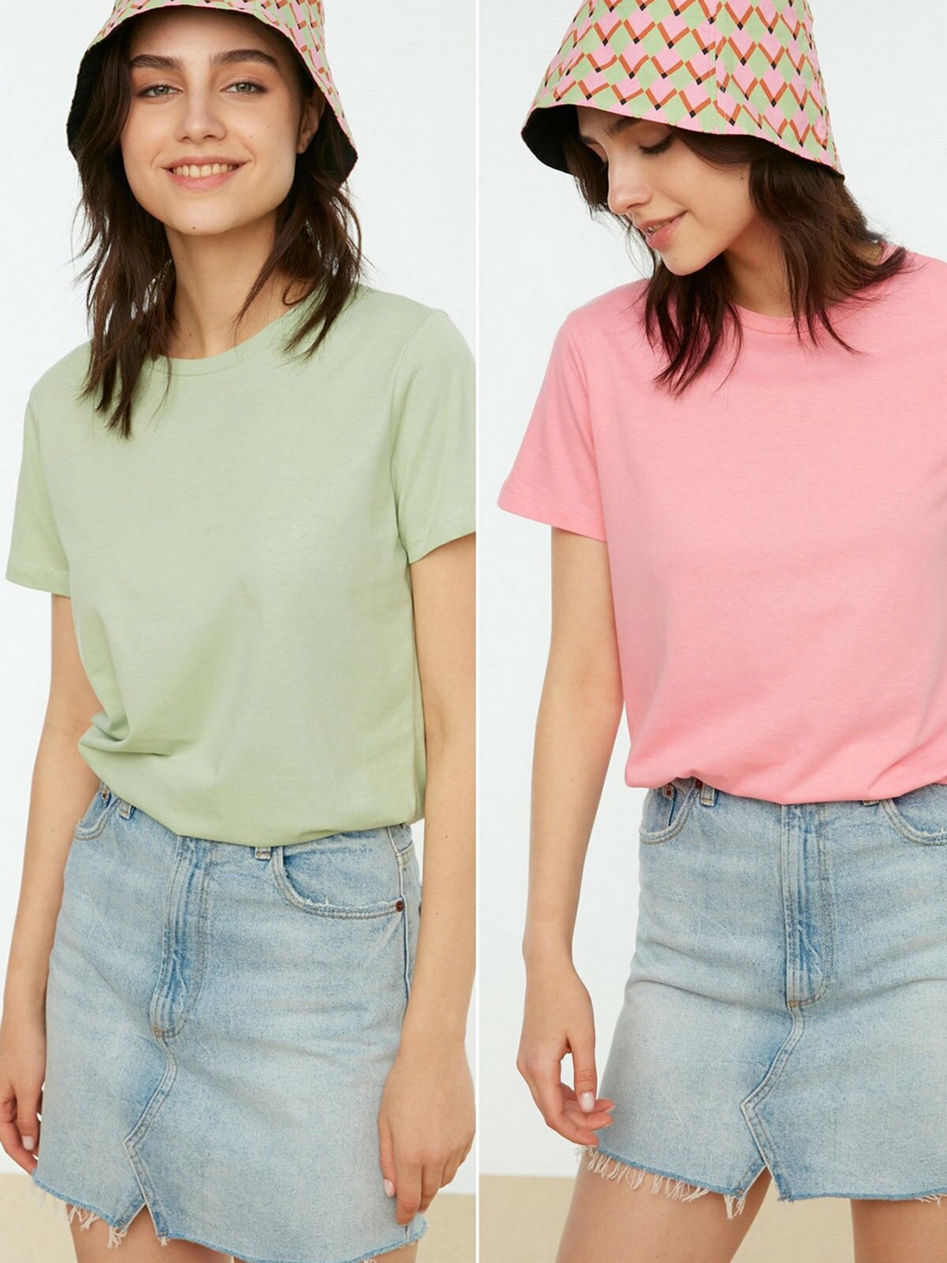 Набор футболок Trendyol модель TWOSS20TS0141/Pembe-Mint Фото