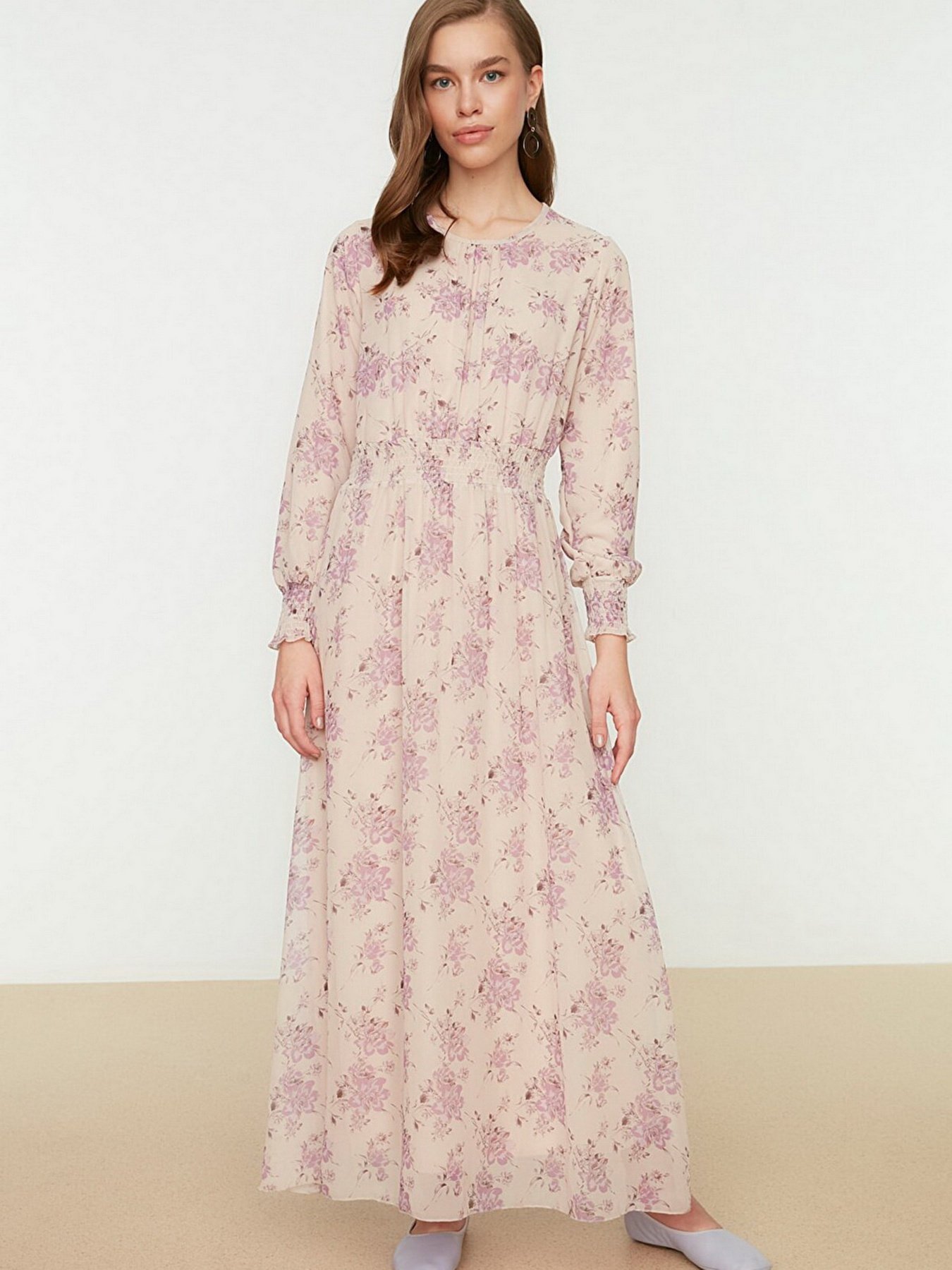 Платье макси Trendyol модель TCTSS22EB0145/Ekru Фото