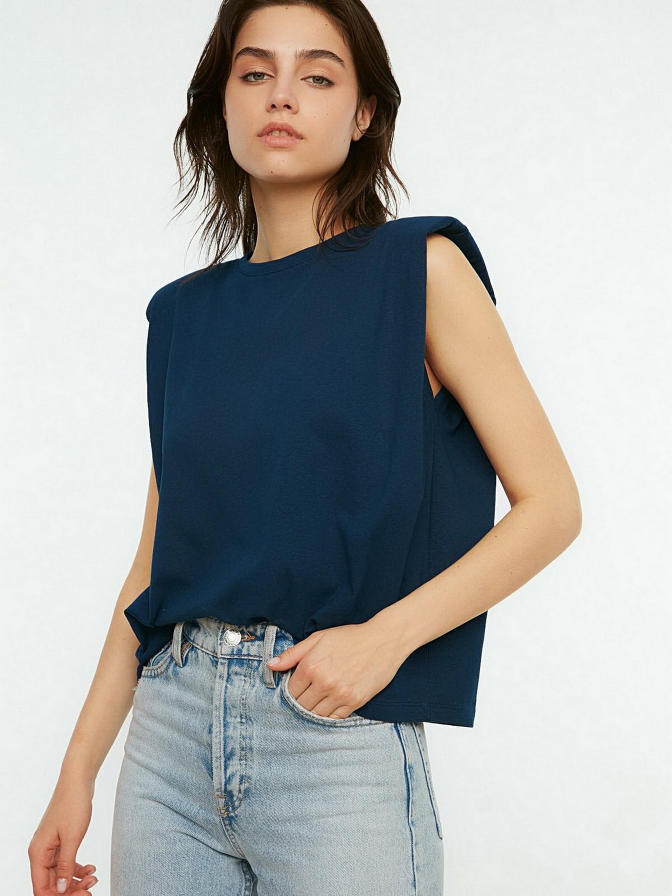 Футболка Trendyol модель TWOSS20TS0866/Lacivert Фото