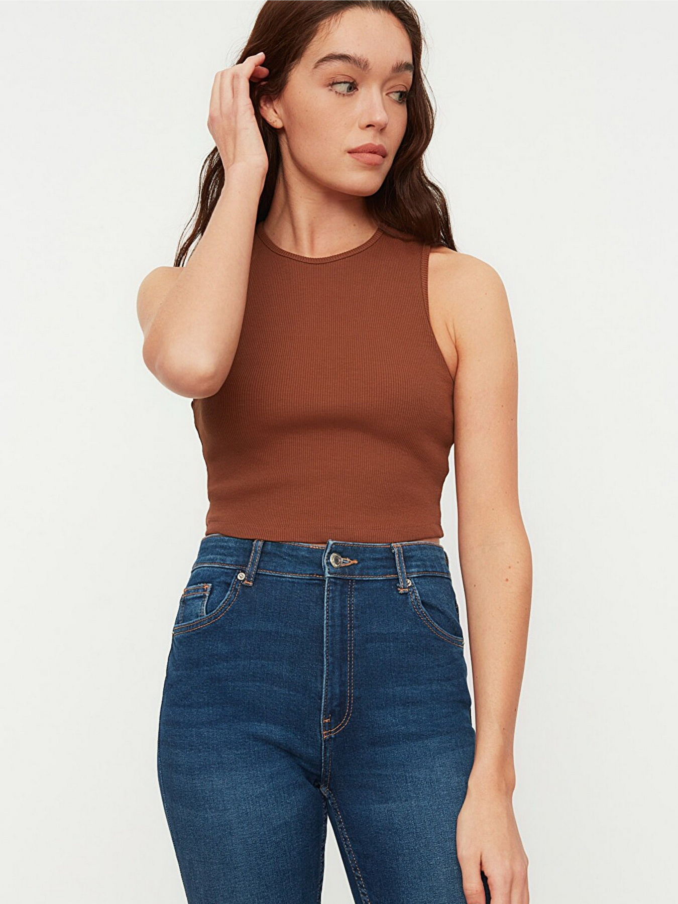 Топ Trendyol модель TWOSS21AL0017/Kahverengi Фото