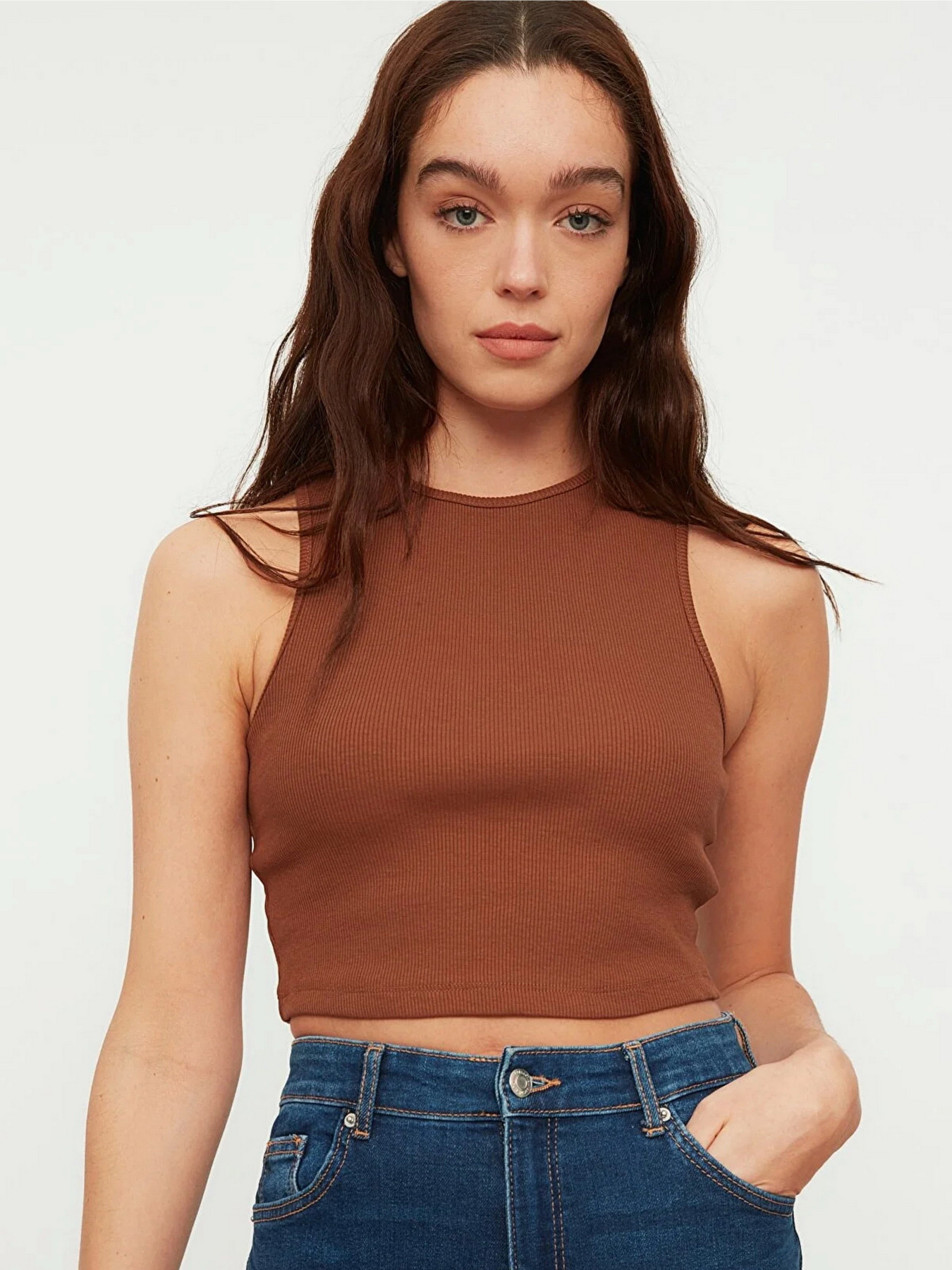 Топ Trendyol модель TWOSS21AL0017/Kahverengi Фото