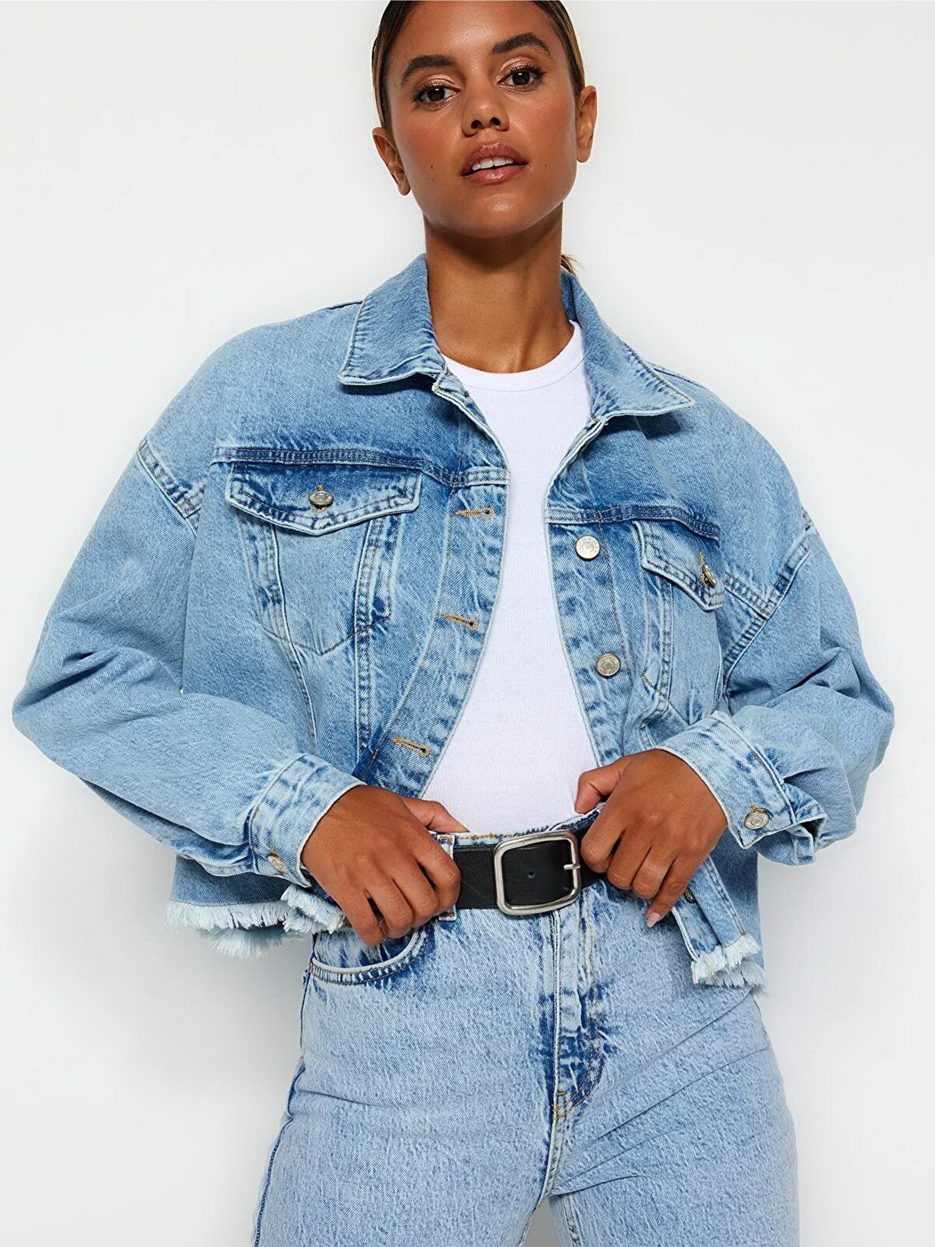 Джинсовая куртка Trendyol модель TWOSS21CE0046/Acik Mavi Фото