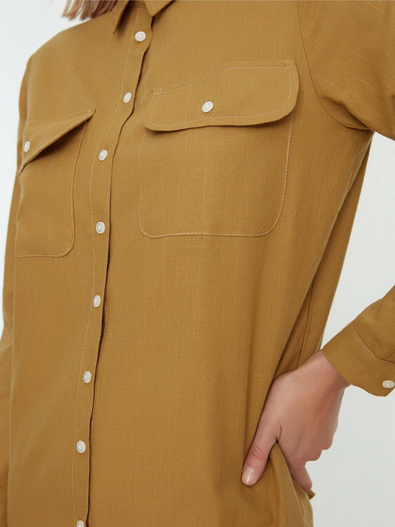 Рубашка Trendyol модель TWOSS22GO0187/Kahverengi Фото