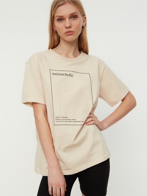 Футболки і поло Trendyol модель TWOSS22TS0632/Bej Фото