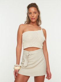 Спідниця міні Trendyol модель TBESS21ET0124/Bej Фото