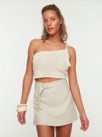 Спідниця міні Trendyol модель TBESS21ET0124/Bej Фото