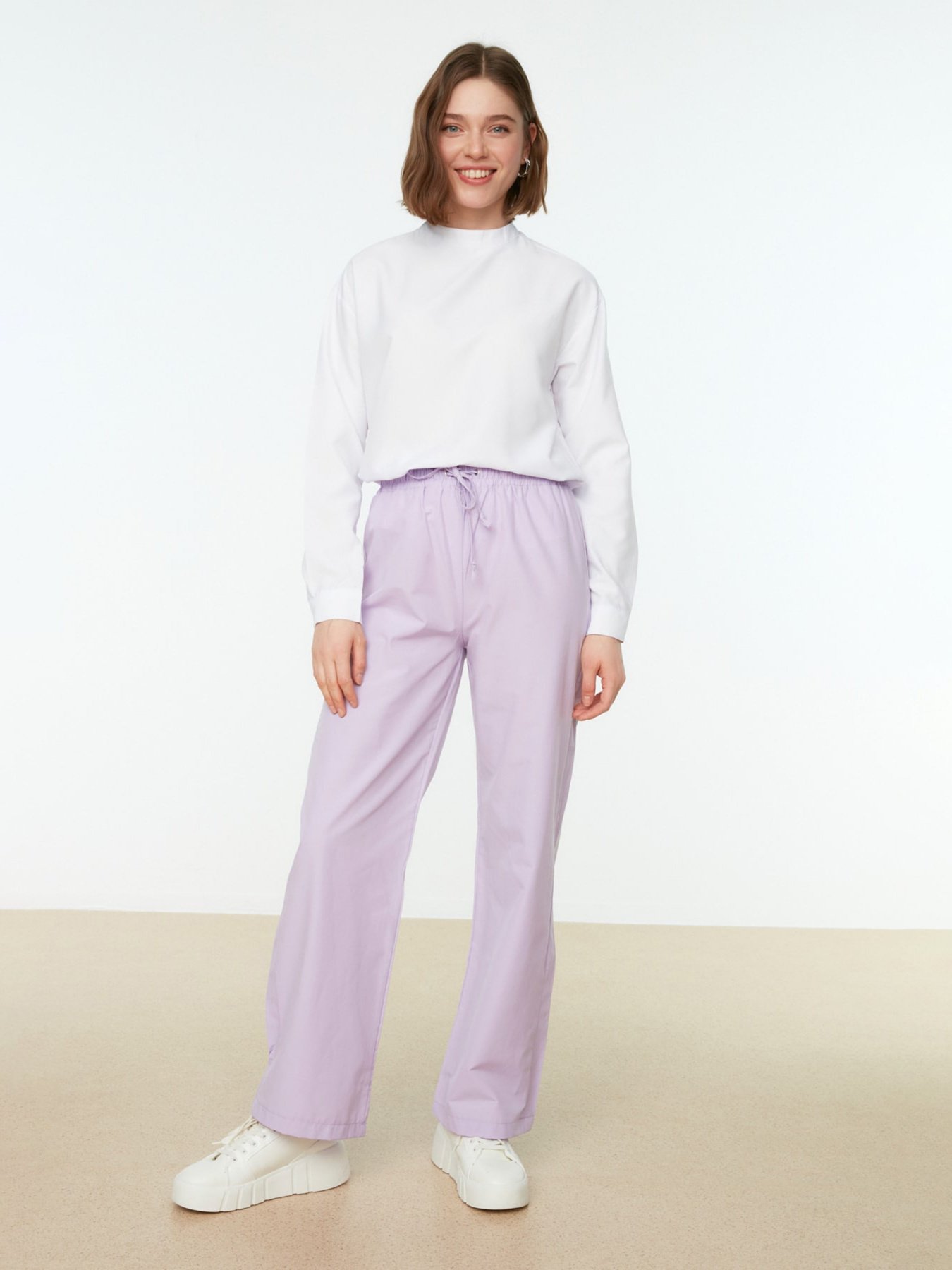 Штани палаццо Trendyol модель TCTSS22PL0046/Lila Фото