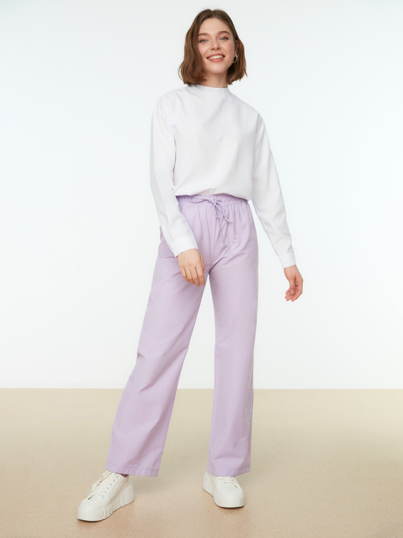 Штани палаццо Trendyol модель TCTSS22PL0046/Lila Фото