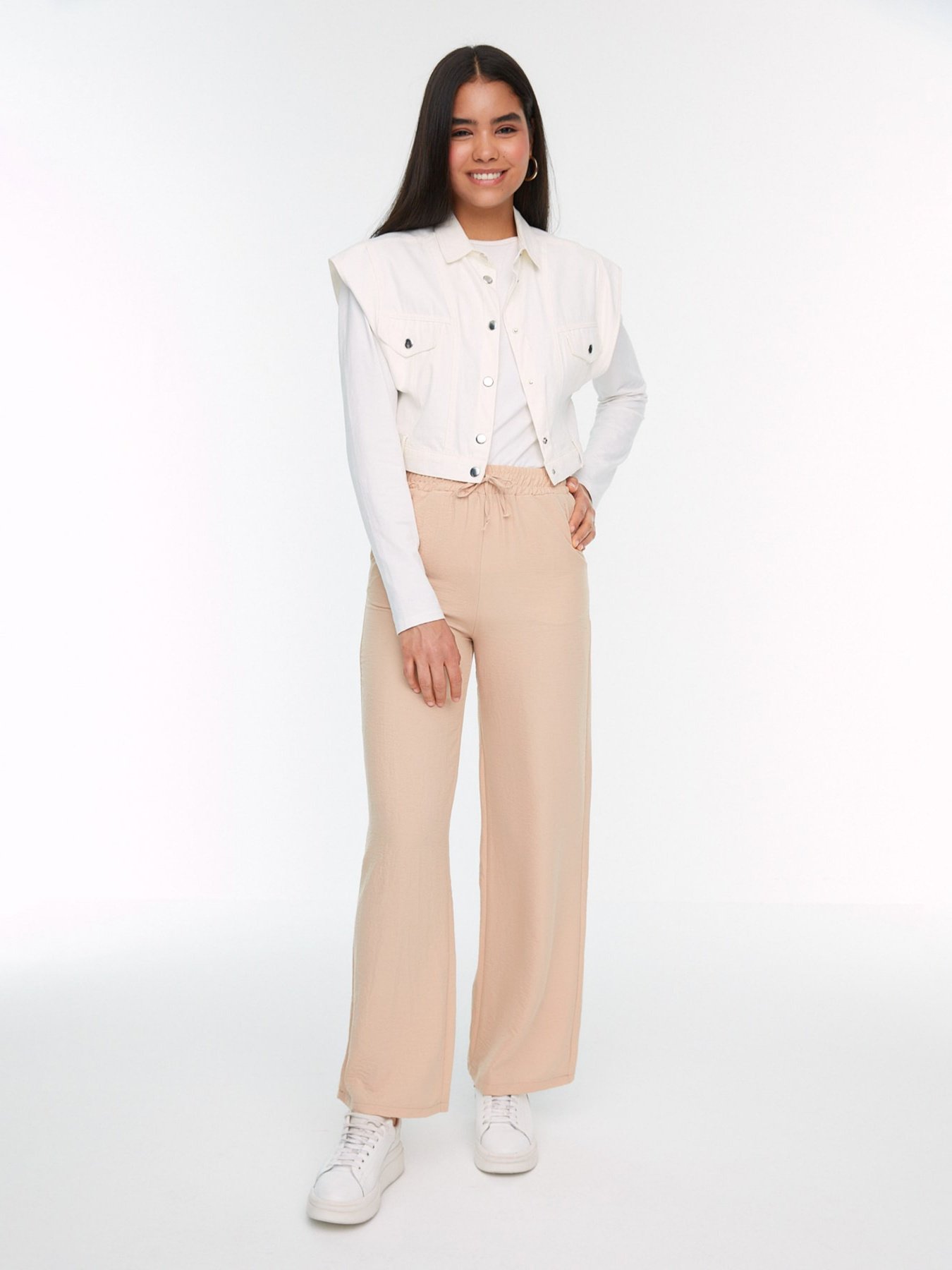 Штани палаццо Trendyol модель TCTSS22PL0050/Bej Фото