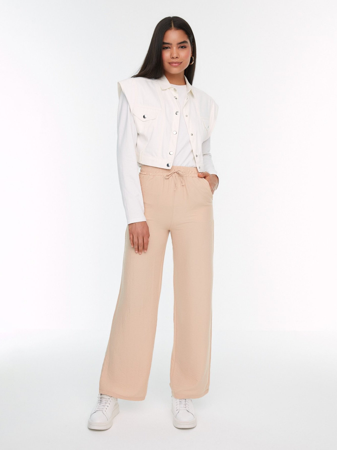 Штани палаццо Trendyol модель TCTSS22PL0050/Bej Фото