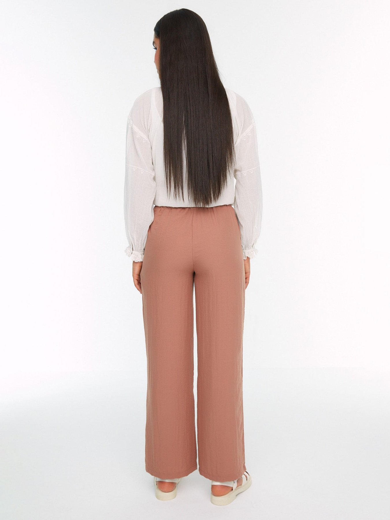 Штани палаццо Trendyol модель TCTSS22PL0050/Kahverengi Фото