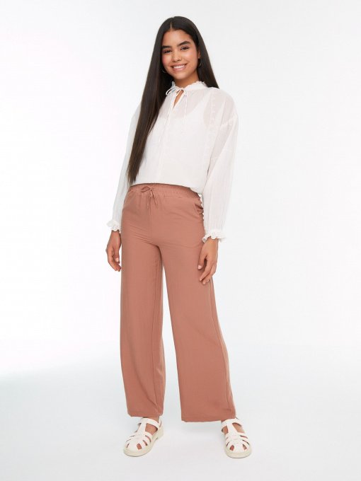 Брюки палаццо Trendyol модель TCTSS22PL0050/Kahverengi Фото