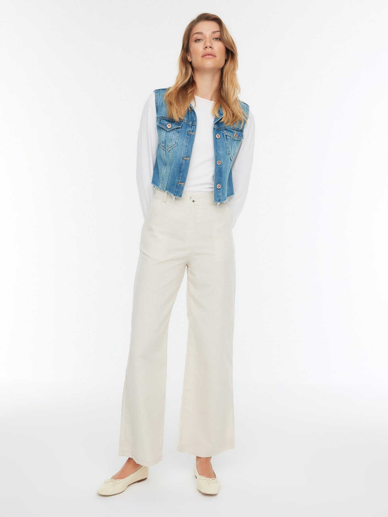 Штани повсякденні Trendyol модель TCTSS22TP00005/Bej Фото