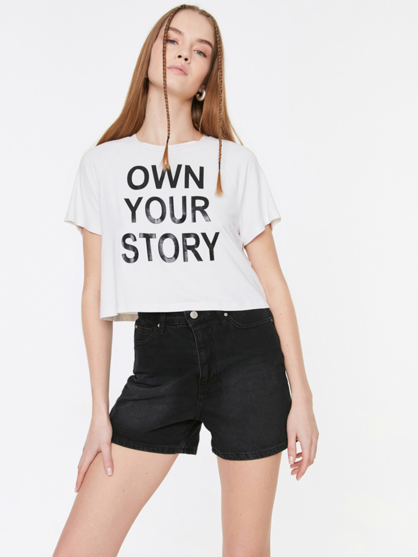 Шорти джинсові Trendyol модель TWOSS20SR0297/Siyah Фото