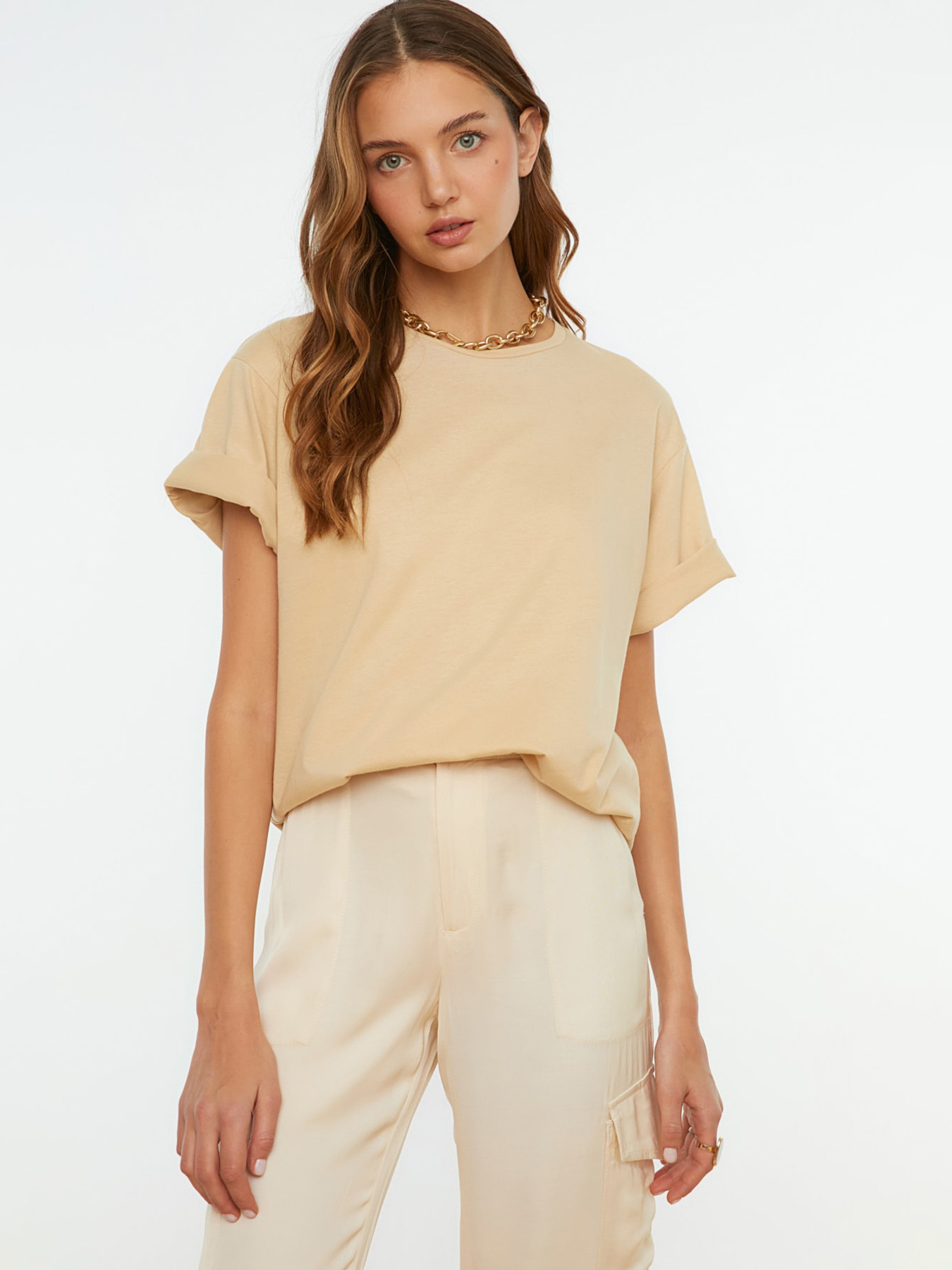 Футболка Trendyol модель TWOSS20TS0134/Bej Фото