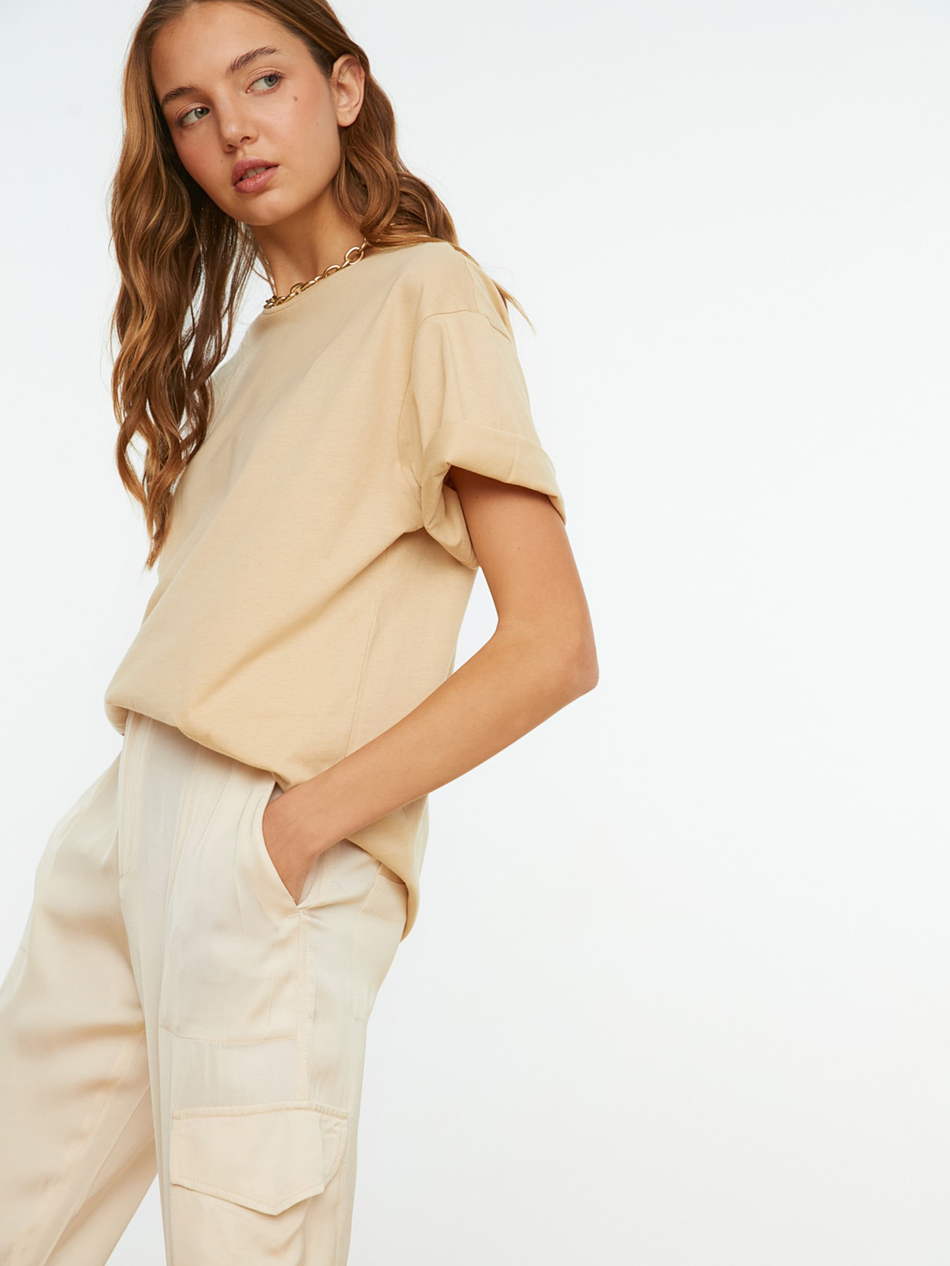 Футболка Trendyol модель TWOSS20TS0134/Bej Фото