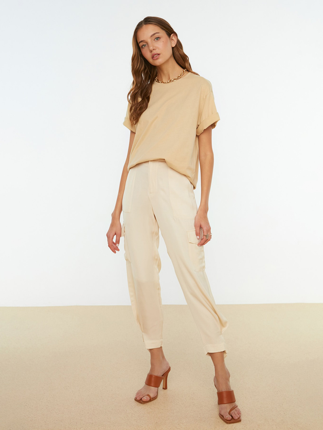 Футболка Trendyol модель TWOSS20TS0134/Bej Фото