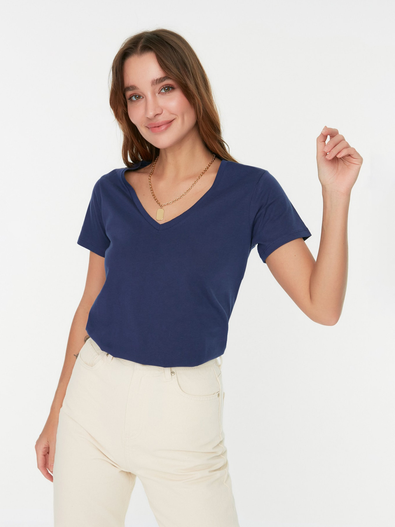 Набор футболок Trendyol модель TWOSS20TS0142/Lacivert-Lila Фото