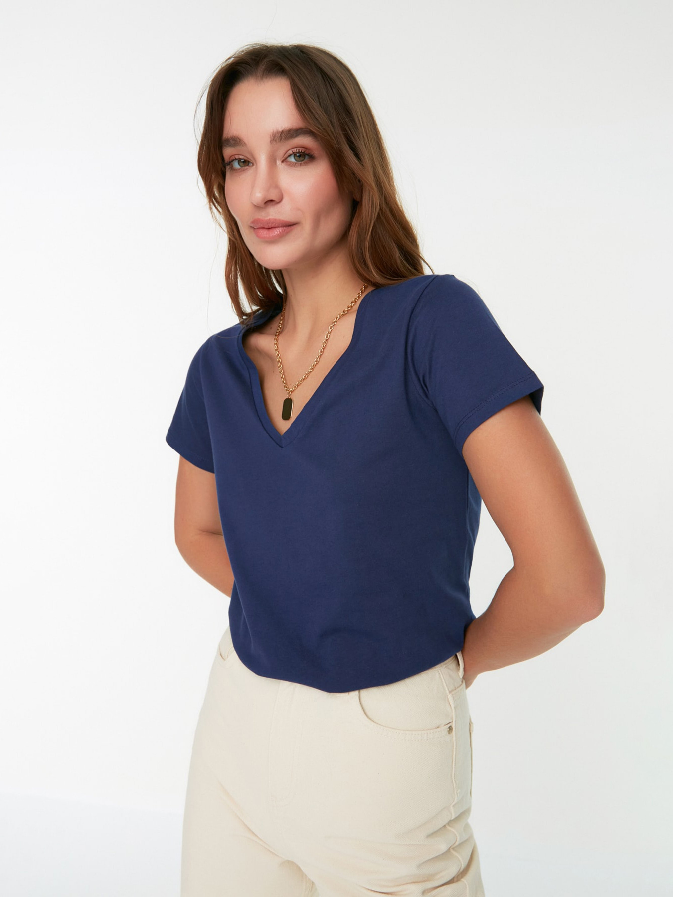 Набор футболок Trendyol модель TWOSS20TS0142/Lacivert-Lila Фото